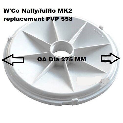 VACUUM PLATE WATERCO S75 NALLY/FULFLO Aussie Gold PVP558/SK106, 275MM, "O" RING